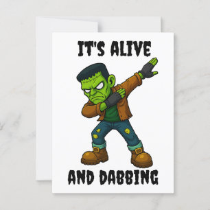 Stitched Monster leeft en danst voor Halloween Briefkaart