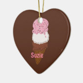 Stitched-Neapolitan-Ice-Cream-Cones-2-Hrt ORNIE Keramisch Ornament (Links)
