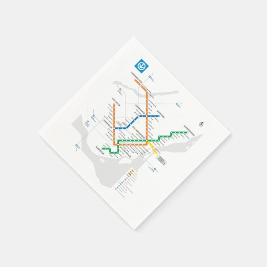 STM Montreal Metro Subway Map wit HD Servet (Hoek)