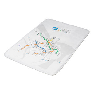 STM Montreal Metrokaart lichte witte HD Badmat