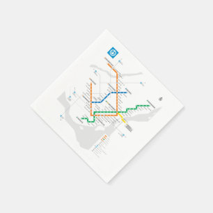 STM Montreal Metrokaart lichte witte HD Servet