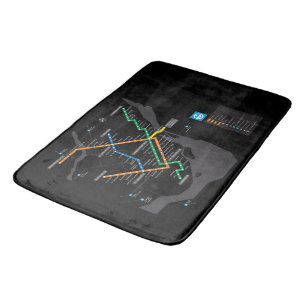 STM Montreal Metrokaart Zwarte Achtergrond HD Badmat