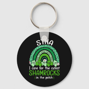 Stna Cute Shamrocks Verpleegster St Patricks Dag V Sleutelhanger
