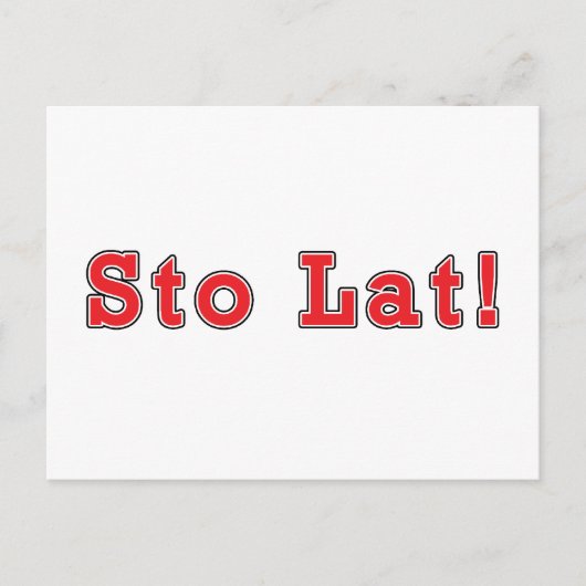 Sto Lat. Briefkaart (Voorkant)