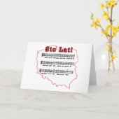 Sto Lat ! Carte de Pologne avec paroles de chanson (Fleur jaune)