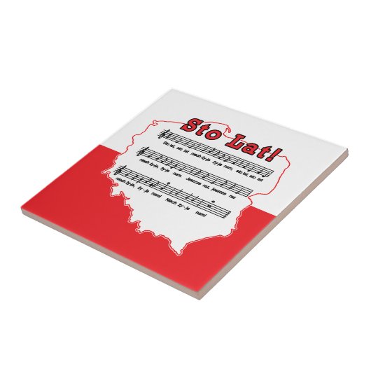 Sto Lat. Poolse Song-kaart Tegeltje (Zijkant)