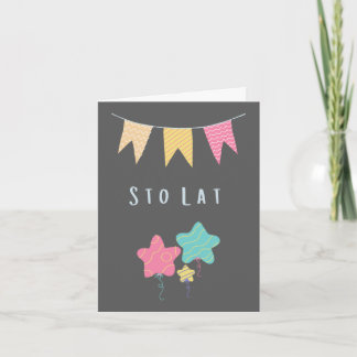 Sto Lat Poolse verjaardag, gefeliciteerd Kaart