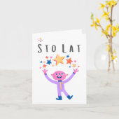 Sto Lat Poolse verjaardag, gefeliciteerd Kaart (Gele Bloem)