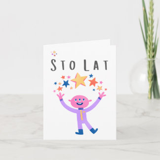 Sto Lat Poolse verjaardag, gefeliciteerd Kaart