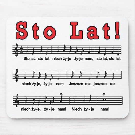 Sto Lat. Song Mousepad Muismat (Voorkant)