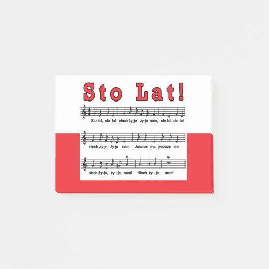 Sto Lat. Song Post-it® Notes (Voorkant)