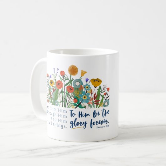 Stoa Floral Romans 11:36 Mug (Devant gauche)