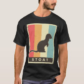 Stoat Retro Poster Dier T-shirt (Voorkant)