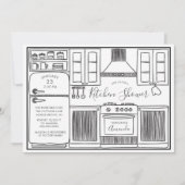 Stock Amusant La Cuisine Douche Invitations (Devant)
