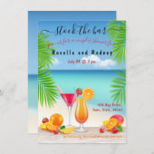 Stock Bar Cocktails Couples Douche Invitation (Devant / Derrière)