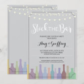 Stock De Bar Grey Party Verloving Koppels Uitnodig Kaart (Voorkant / Achterkant)