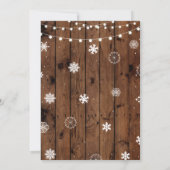 Stock De Bar Kerstmis Snowflake Hout Uitnodiging (Achterkant)