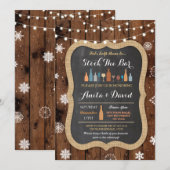 Stock De Bar Kerstmis Snowflake Hout Uitnodiging (Voorkant / Achterkant)