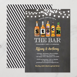 Stock de bar krijtbord verlovingsfeest kaart