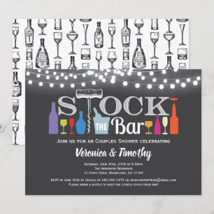 Stock De Bar Paren Douche Krijtbord Uitnodiging