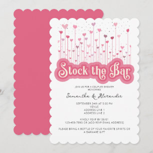 Stock de Bar Roze Chic Koppels Coed Vrijgezellenfe Kaart