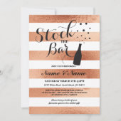 Stock De Bar Streep Bronzen Paar's Party Uitnodige Kaart (Voorkant)