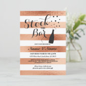 Stock De Bar Streep Bronzen Paar's Party Uitnodige Kaart (Staand voorkant)