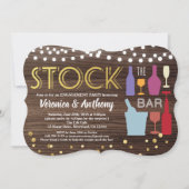 Stock de bar uitnodiging koppels douche rustiek (Voorkant)