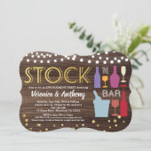 Stock de bar uitnodiging koppels douche rustiek (Staand voorkant)