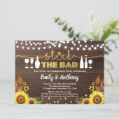 Stock de bar verlovingsfeest zonnebloem kaart (Staand voorkant)