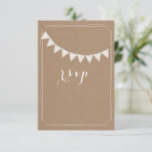 Stock de carte Inspiré Eyelet Bunting mariage RSVP (Debout devant)
