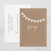 Stock de carte Inspiré Eyelet Bunting mariage RSVP (Devant / Derrière)