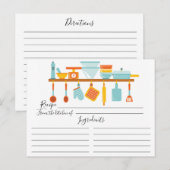 Stock de la carte de recettes de cuisine (Devant / Derrière)