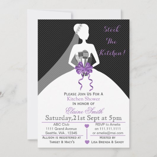 Stock de la cuisine Invitation douche nuptiale (Devant)