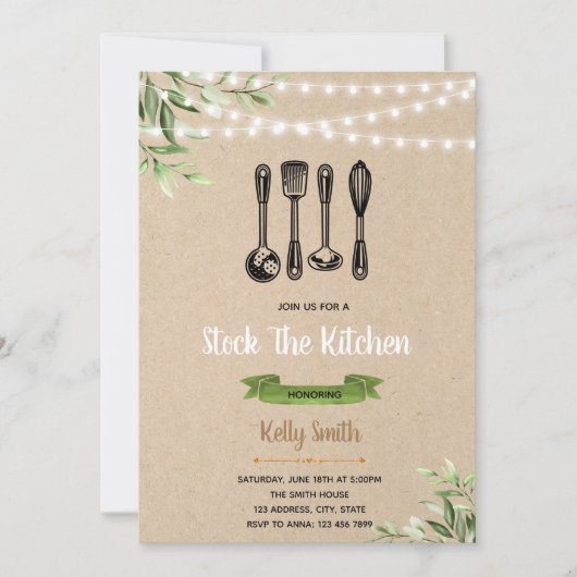 Stock de la cuisine nuptiale invitation douche (Devant)
