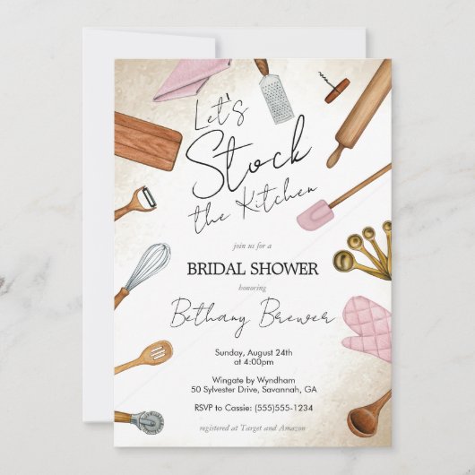 Stock de la cuisine thème Bridal Shower Invitation (Devant)