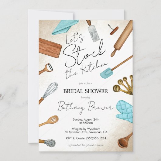 Stock de la cuisine thème Bridal Shower Invitation (Devant)