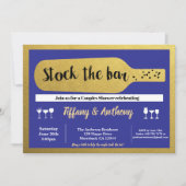 Stock de la marine invitation bar bleu et or (Devant)