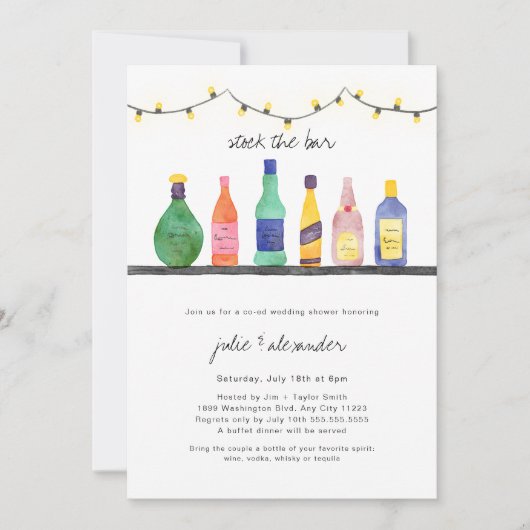 Stock du bar 2 invitation wedding shower (Devant)