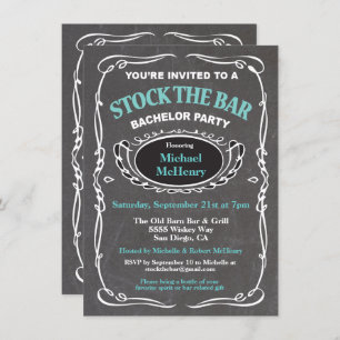 Stock du bar bachelor invitation
