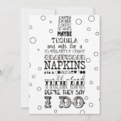 Stock du Bar Bottle Rhyme Party Invitation - Noir (Dos)