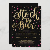 Stock du Bar Confetti Engagement Party Invitation (Devant / Derrière)