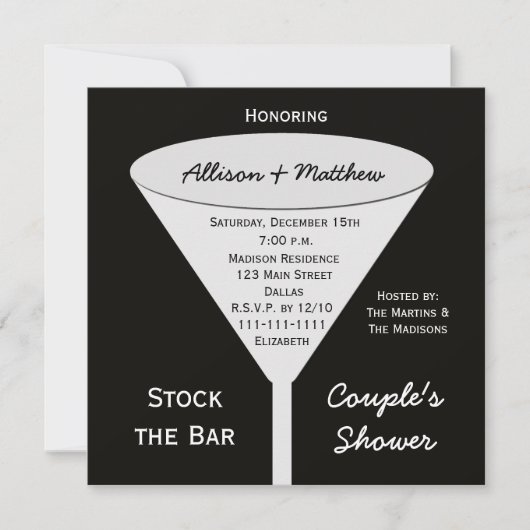Stock du Bar Couples Shower Invitation (Devant)