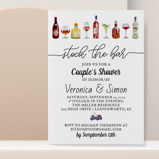 Stock du Bar Couple's Shower Invitation