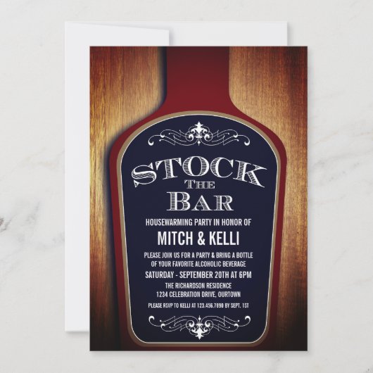 Stock du Bar HouseFête Invitations (Devant)