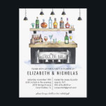 Stock du bar | Invitation Wedding shower Couples<br><div class="desc">Doté d'une aquarelle pleine illustrations de bar et d'une typographie fraîche et propre. Un stock la soirée bar est une façon géniale de pomper vos proches nouvellement engagés avec des félicitations et des cadeaux sur le thème bar à applaudir à leur prochain mariage! Ajoutez votre libellé personnalisé à cette conception...</div>