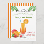 Stock du Bar Orange Couples Douche Invitation (Devant / Derrière)