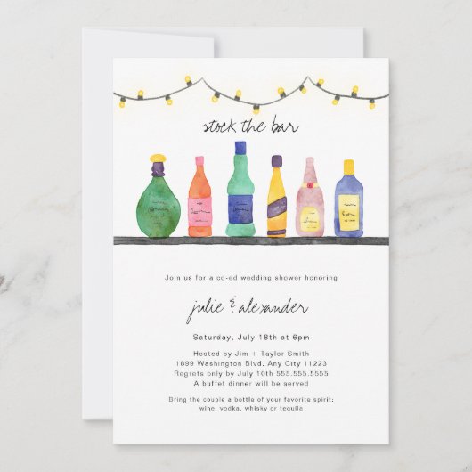 Stock du bar wedding shower invitation (Devant)