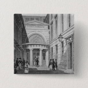 Stock Exchange, Londen, van 'Metropolitan' Vierkante Button 5,1 Cm