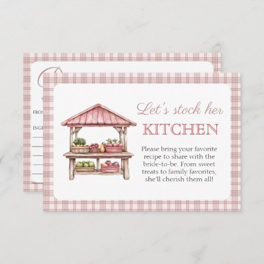 Stock haar Keuken Recept Vrijgezellenfeest kaart (Voorkant / Achterkant)